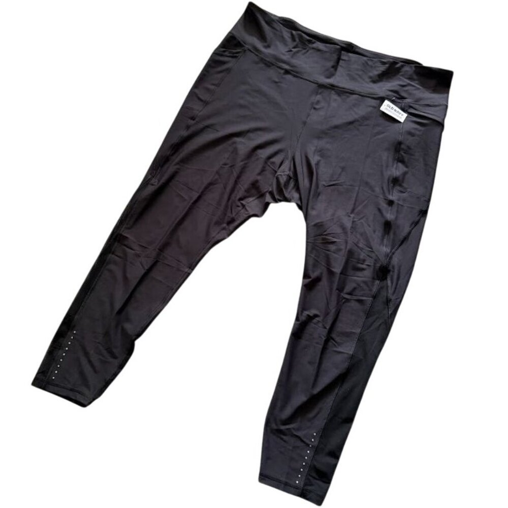 Old Navy High-Rise Black Light Compression & Zip Pockets Leggings Size 4X - Picture 2 of 10
